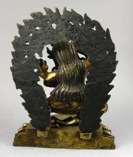   de bronce de Vajrapani Buda de tibetano de la juventud cerda vieja 24k