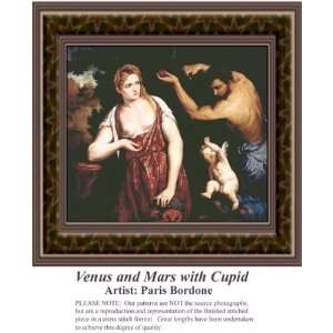  Venus and Mars with Cupid, Counted Cross Stitch Patterns 