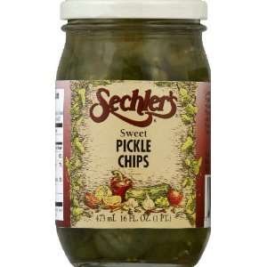 Sechlers Sweet Pickle Chips 16.0 OZ (pack of 6)  Grocery 
