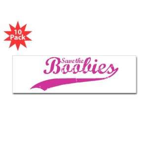  Bumper Sticker (10 Pack) Cancer Save the Boobies Breast 