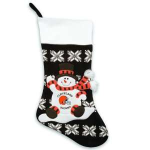 Cleveland Browns 24 Snowman Knit Stocking