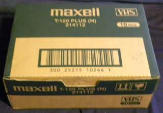 10 Maxell VHS Videocassette Tapes T 120 P/I Plus Sealed in Original 