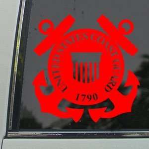 Coast Guard Shield Red Decal United States Military Red 