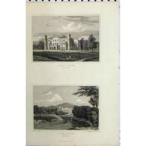  1829 View Apley Park Shropshire Radclyffe Old Print