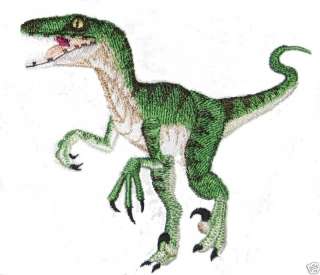 Epic Green Velociraptor Raptor Dinosaur Iron on Patch  