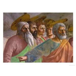 The Tribute Money, Detail of Four Apostles and St. Peter Giclee Poster 