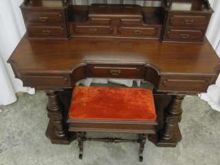 Antique Rosewood Eastlake 1850s Vanity Dresser w Swivel Mirror 