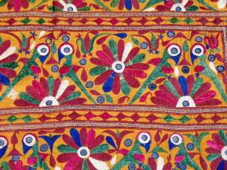 Exquisite Hand Embroidered Mirror Kutch Wall Tapestry  