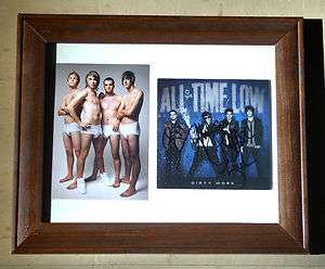 ALL TIME LOW AUTOGRAPHED SIGNED FRAMED COVER PROOF  