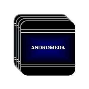   Name Gift   ANDROMEDA Set of 4 Mini Mousepad Coasters (black design