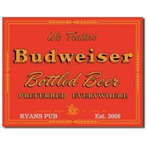 Personalized Budweiser Retro Tin Sign 