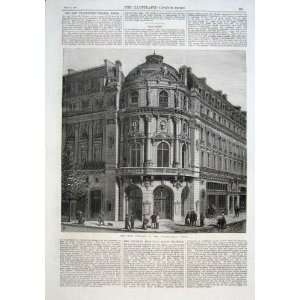  New Theatre Of Vaudeville Paris Antique Print 1869 Fran 