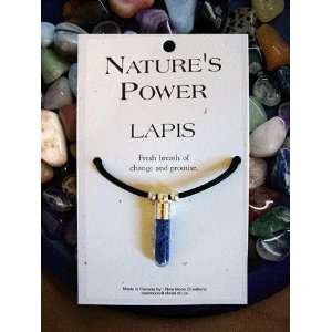 Natures Power Lapis Gemstone Vial for Change & Promise with 30 Black 