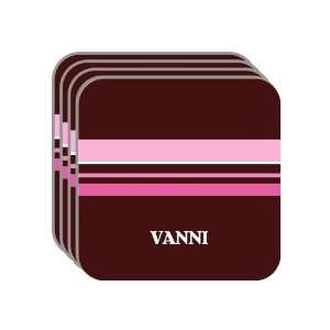 Personal Name Gift   VANNI Set of 4 Mini Mousepad Coasters (pink 