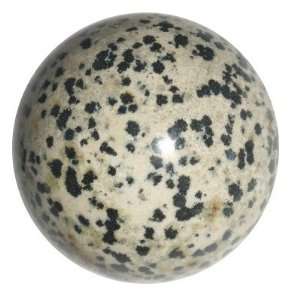  01 Black White Dalmation Crystal Ball Spotted Dog Healing Sphere 1.5