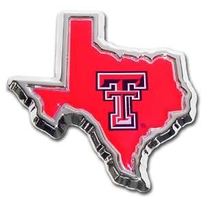  Texas Tech University Red Raiders Color State Shape Chrome 
