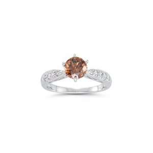  1.51 Cts Brown & White Diamond Ring in 14K White Gold 8.5 