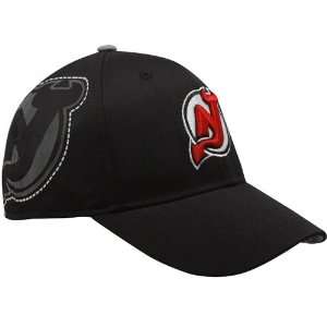  Reebok New Jersey Devils Black Flocked Logo Structured 