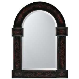    Dark Bronze with Red Accents Arch Wall Mirror