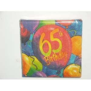  Painted Balloons 65th Birthday Beverage Napkins Kitchen 