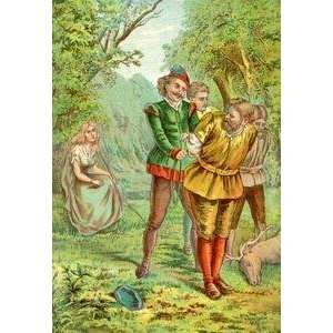  Vintage Art Robin Hood Argument, Fight, Capture   11978 0 