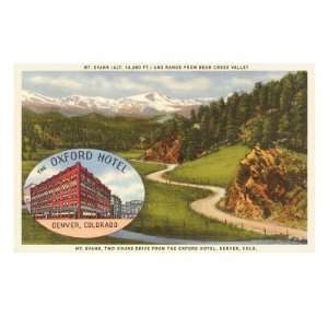 Mt. Evans, Oxford Hotel, Colorado Giclee Poster Print, 12x16  