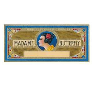 Madame Butterfly Brand Cigar Inner Box Label Premium Giclee Poster 