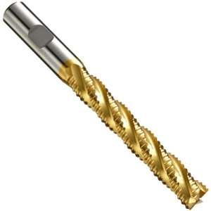  End Mill, Non Center Cut Rougher, TiN Coated, 5 Flutes, Chamfer End 