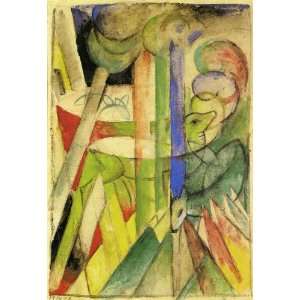   Made Oil Reproduction   Franz Marc   24 x 34 inches   Mountain Goats