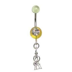   and sterling silver dangling design, UV Belly Button ring   UVF 10