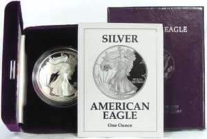 1992 S SILVER AMERICAN EAGLE ONE OUNCE PROOF COIN  