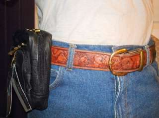 LEATHER PISTOL GUN WAIST BELT PACK for REVOLVERS  