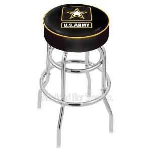 Army Black Knights Logo Chrome Double Ring Swivel Bar Stool Base with 