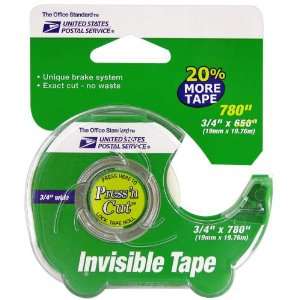  LePages USPS Invisible Tape with Press n Cut Dispenser 