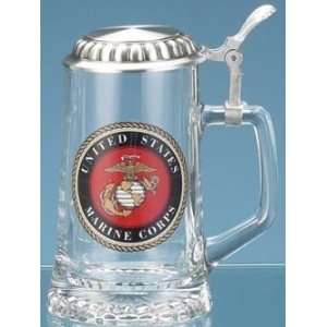  US Marine Corps Glass German Beer Stein