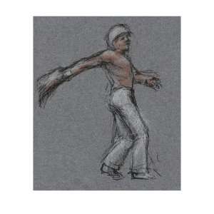  Illustration of a Jai Alai Player in Motion by Alexandra 