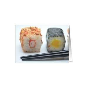  traditional Japanese sushi and chopsticks Card Health 