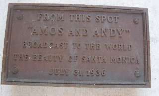 1936 AMOS N ANDY BRONZE CORNER STONE PLAQUE DATED JULY 31, 1936 ONLY 