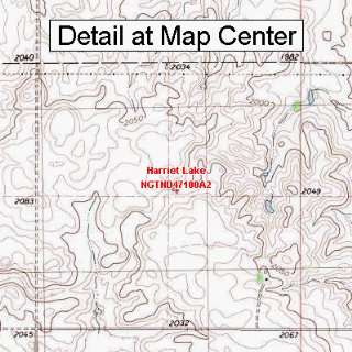 USGS Topographic Quadrangle Map   Harriet Lake, North Dakota (Folded 