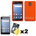 Orange Silicone Skin Cover Case + 2x Films for Samsung Infuse 4G 