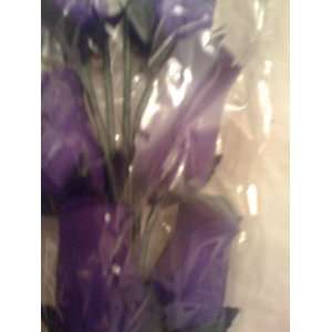  Wooden Rose 8 count (pack) Dark Purple 13 inches 