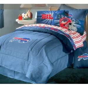  Buffalo Bills Blue Denim Full Size Comforter and Sheet Set 