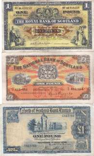 Job Lot Of (8) Scottish £1 Notes 1940s & 1950s  