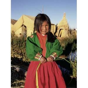  Portrait of a Uros Indian Girl on a Floading Reed Island 