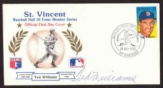 Ted Williams Autographed First Day Cover   Red Sox  