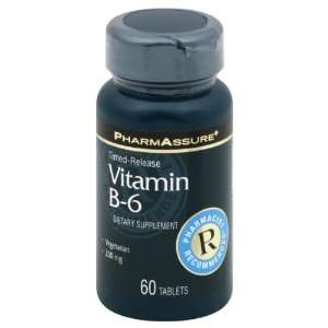  PharmAssure Vitamin B 6, 200 mg, Timed Release Tablets 60 