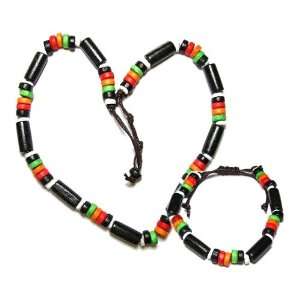  Urban Nights Rasta Beaded and Threaded Bracelet and 