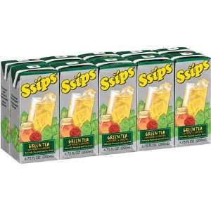 Ssips Aseptic Box Green Tea with Honey & Ginseng 6.75 Oz   4 Pack