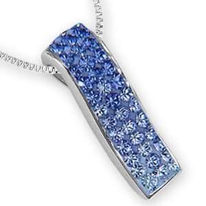  Ashley Arthur .925 Silver Graduated Sapphire Crystal Wave 