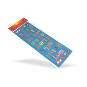  Large Paper Multicolor Aleph Bet Stickers 